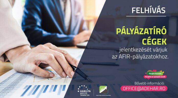 Pályázatíró cégek jelentkezését várják az AFIR-pályázatokhoz – Hargita Megye Tanácsa támogatja a külföldről hazatelepedő fiatalokat
