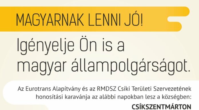 Ingyenes honosítás, anyasági- és életkezdési támogatás ügyintézése Csíkszentmárton községben
