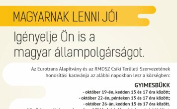 Ingyenes honosítás, anyasági és életkezdési támogatás ügyintézése Gyimesbükk községben
