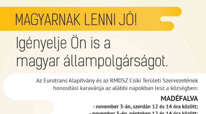 Ingyenes honosítás, anyasági és életkezdési támogatás ügyintézése Madéfalva településen